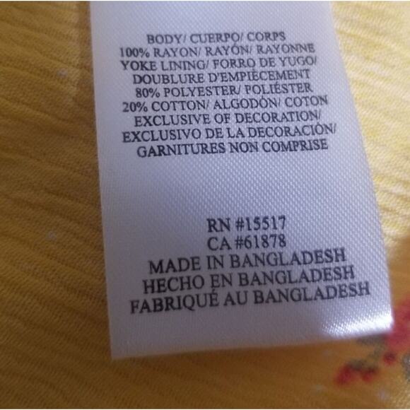 Penelope Mack Girls Size 5 Sleeveless Blouse Top Shirt Yellow Floral Flowy NWT - Picture 6 of 6